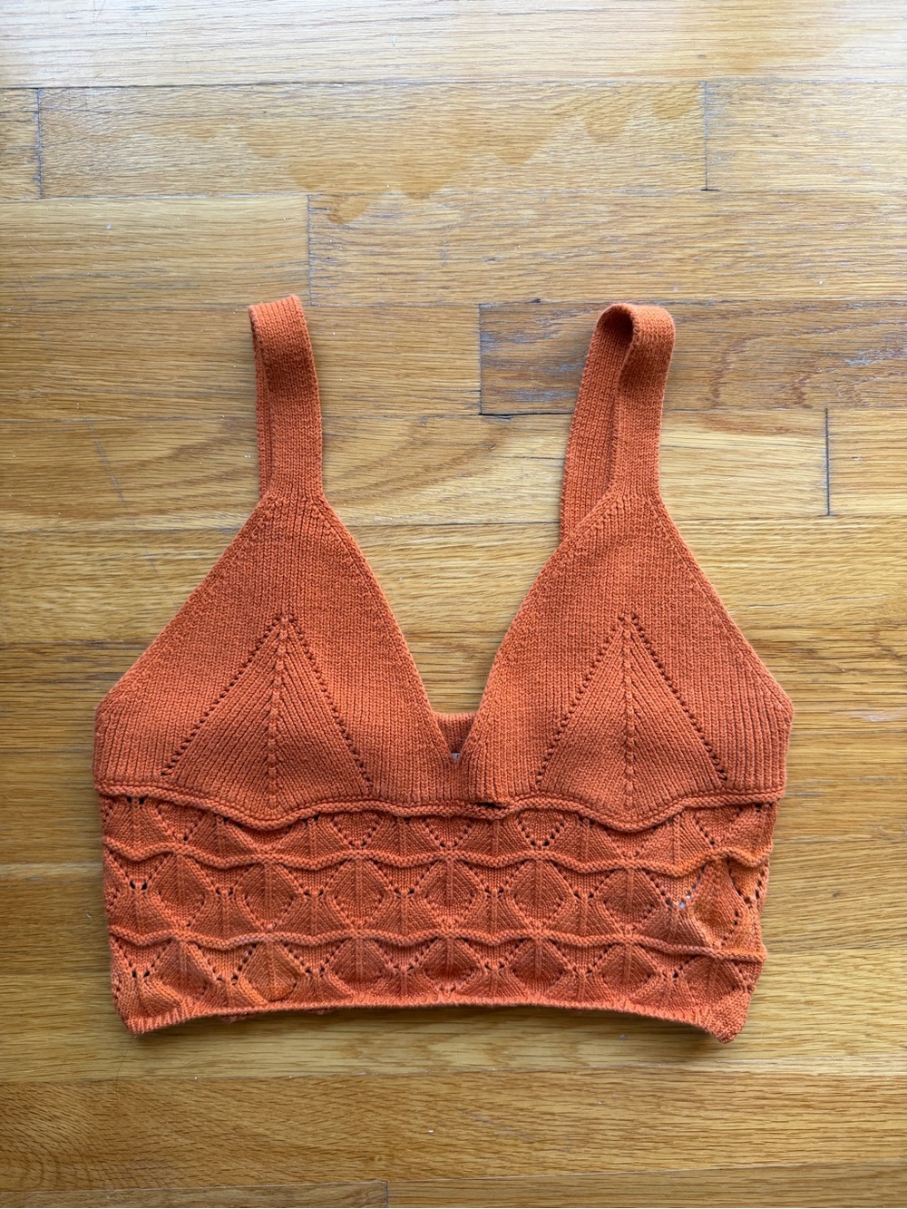 Intimately Free People Orange Knit Bralette/Crop Top – Size Medium